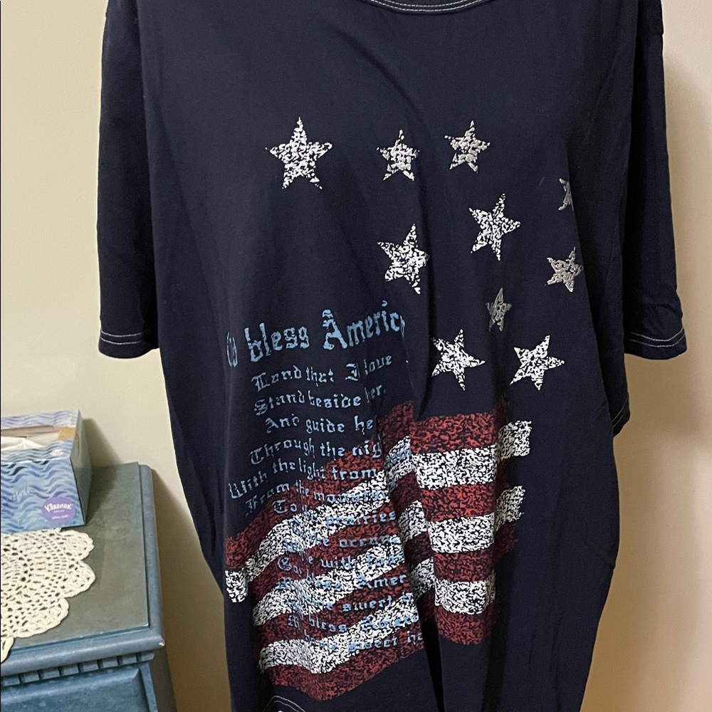 Liz & Me Navy Blue Patriotic Star Top#4
